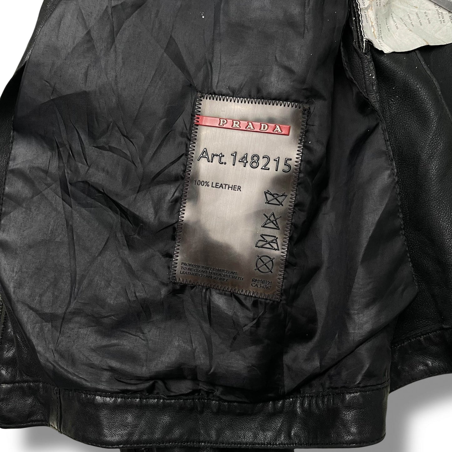 Vintage Prada Sport Moto Leather Jacket (L)