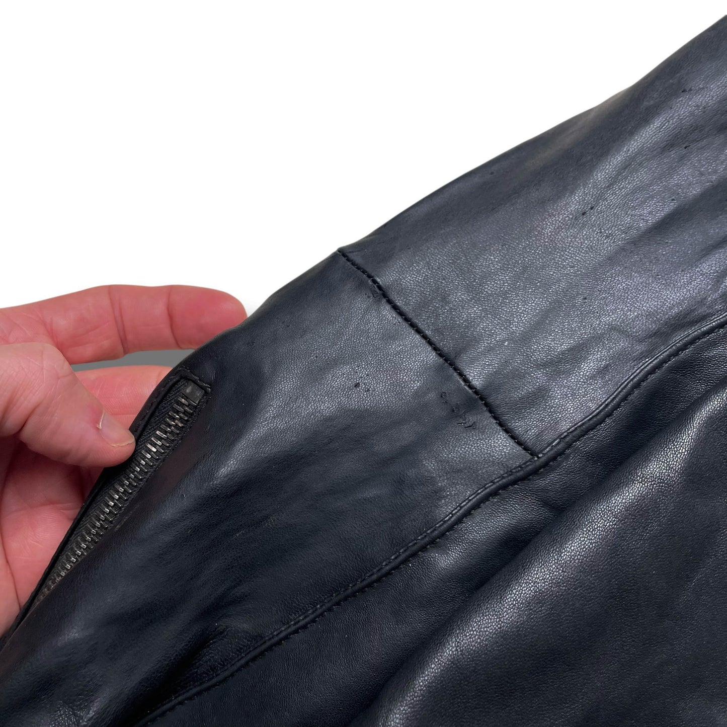 Vintage Prada Sport Moto Leather Jacket (L)