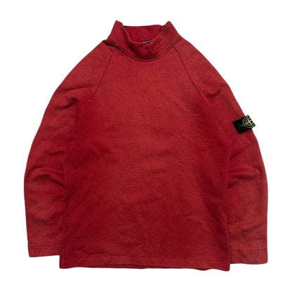 A/W 2000 Stone Island Red Mock Neck Sweatshirt
