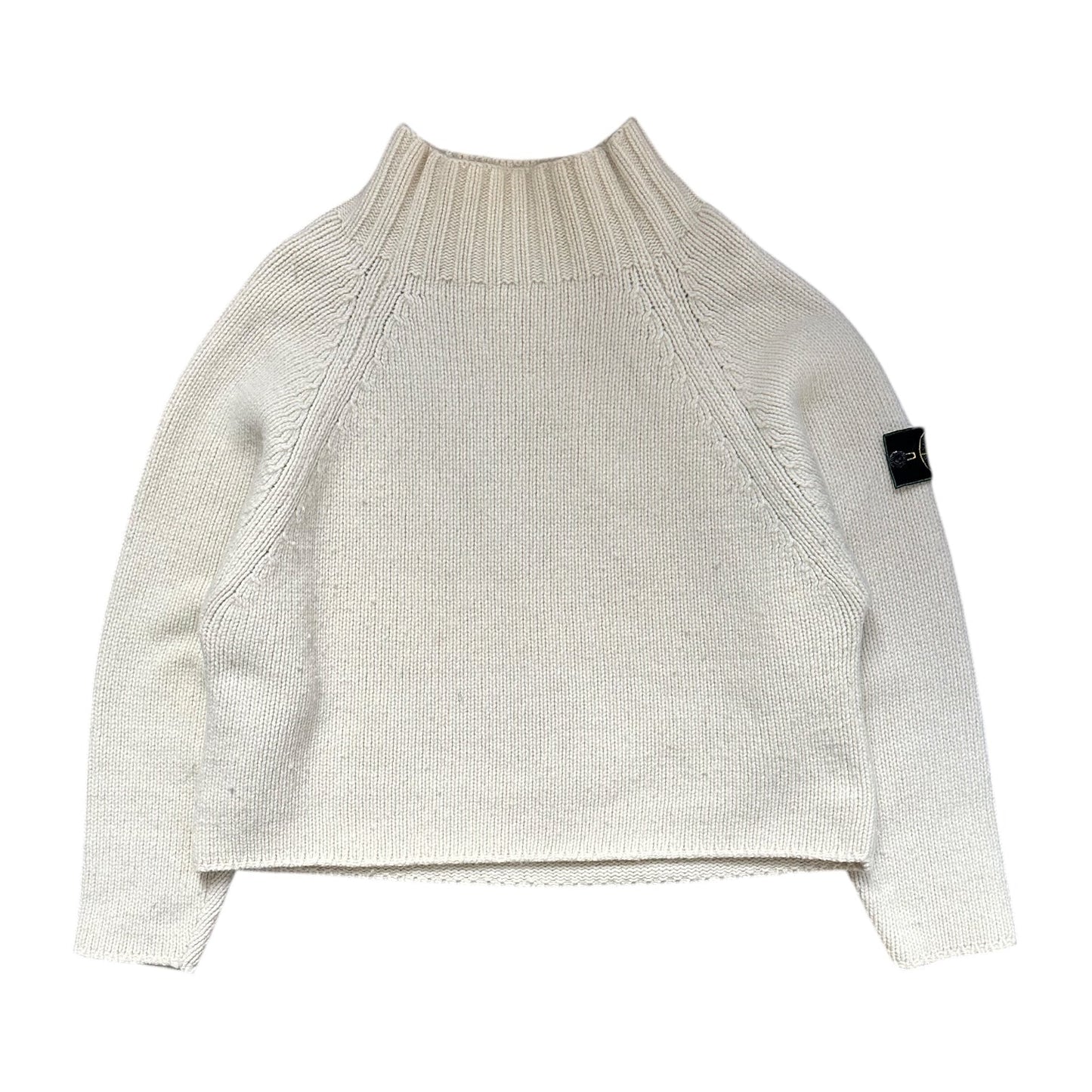 Stone Island Cream Wool High Neck Jumper
