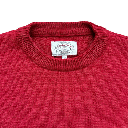 Armani Jeans Spellout Red Knit Sweatshirt