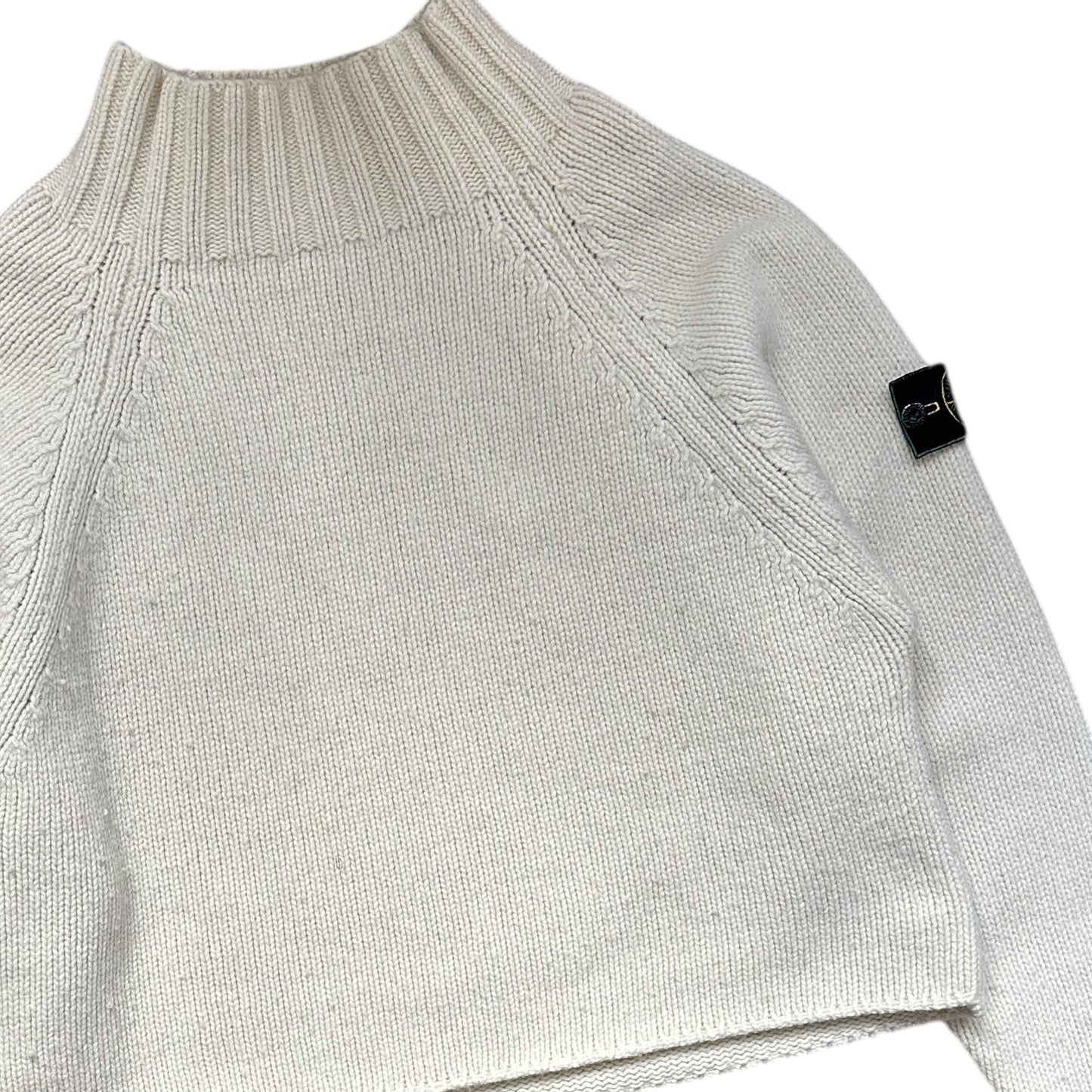 Stone Island Cream Wool High Neck Jumper