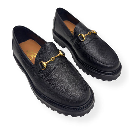 BLACKSTOCK & WEBER THE MASON HORSE BIT LOAFER ONYX US6 / UK5 | UK 6, Black