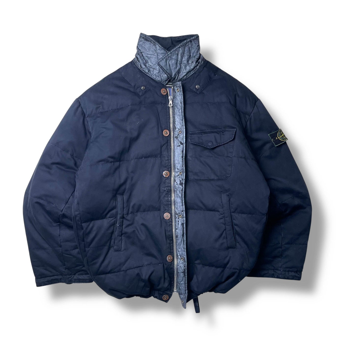 Vintage Stone Island Raso Gommato Goose Down Puffer Jacket (XL)