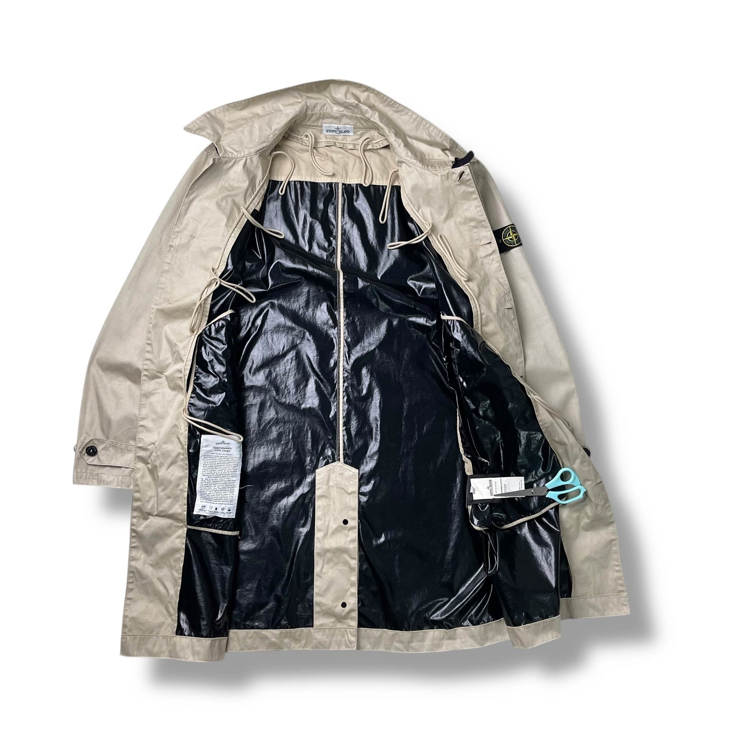 Stone Island 30th Anniversary Raso Gommato Vinyl Cover Trench Coat (3XL)