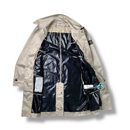 Stone Island 30th Anniversary Raso Gommato Vinyl Cover Trench Coat (3XL)
