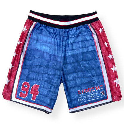 SUPREME MARKER BASKETBALL SHORTS RED / BLUE / WHITE L | Large, Multicoloured