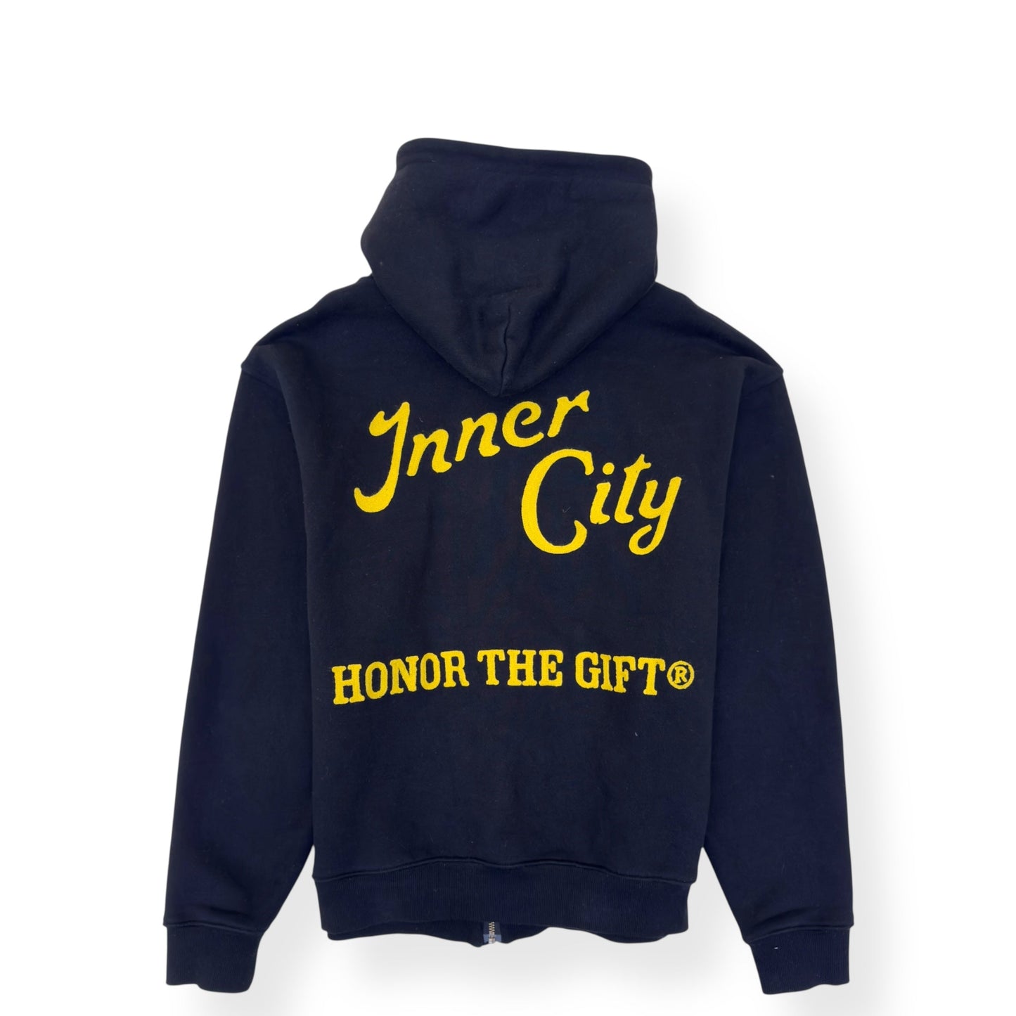 HONR THE GIFT NEIGHBOURHOOD ZIP-UP HOODIE BLACK / YELLOW L | Large, Black