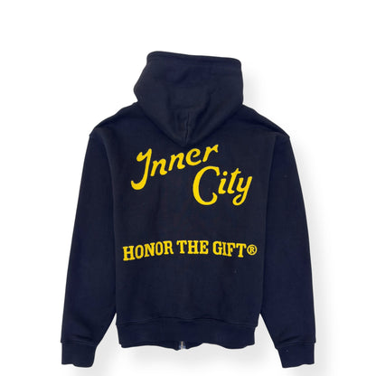 HONR THE GIFT NEIGHBOURHOOD ZIP-UP HOODIE BLACK / YELLOW L | Large, Black