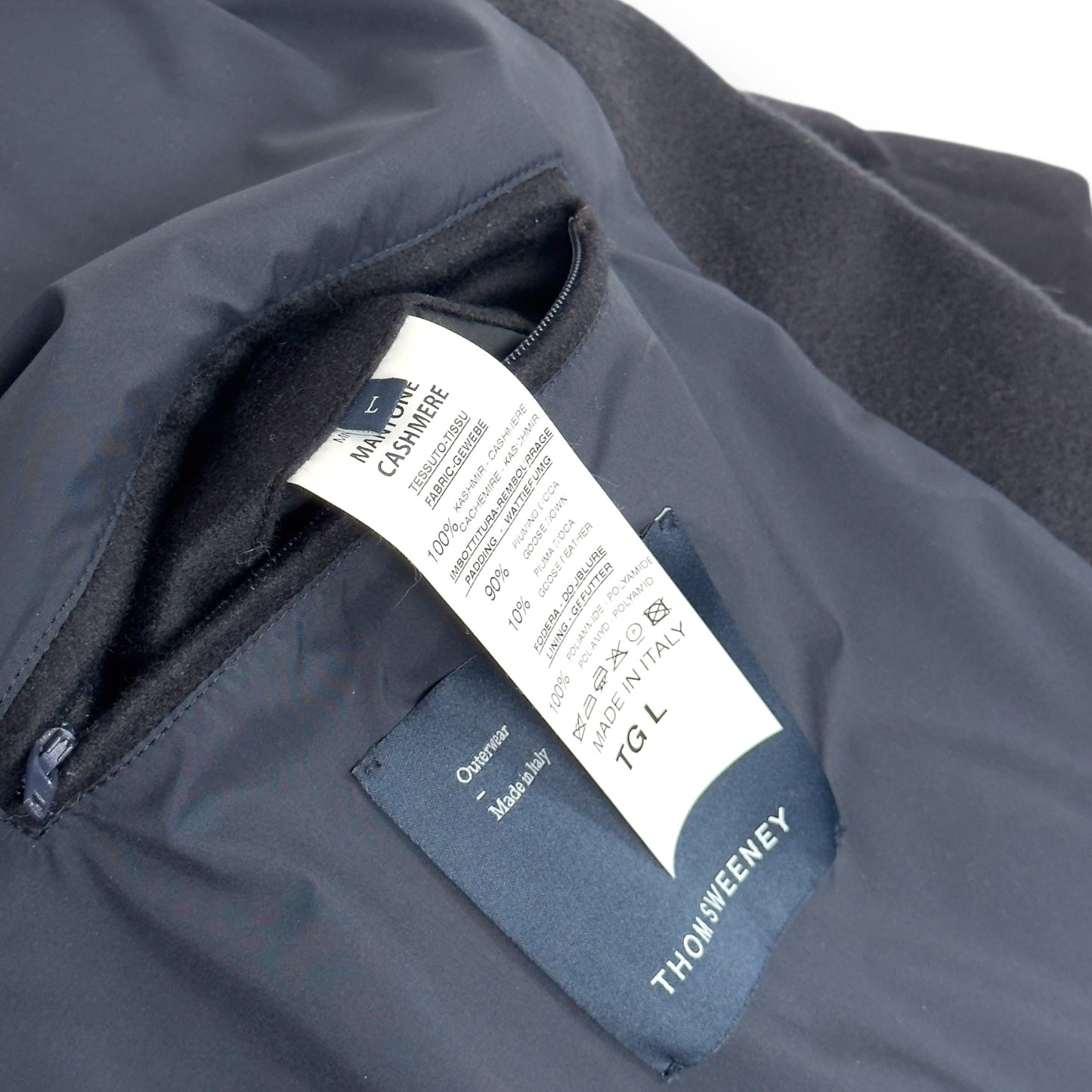 THOM SWEENEY CASHMERE LONG PUFFER JACKET NAVY L | Large, Navy