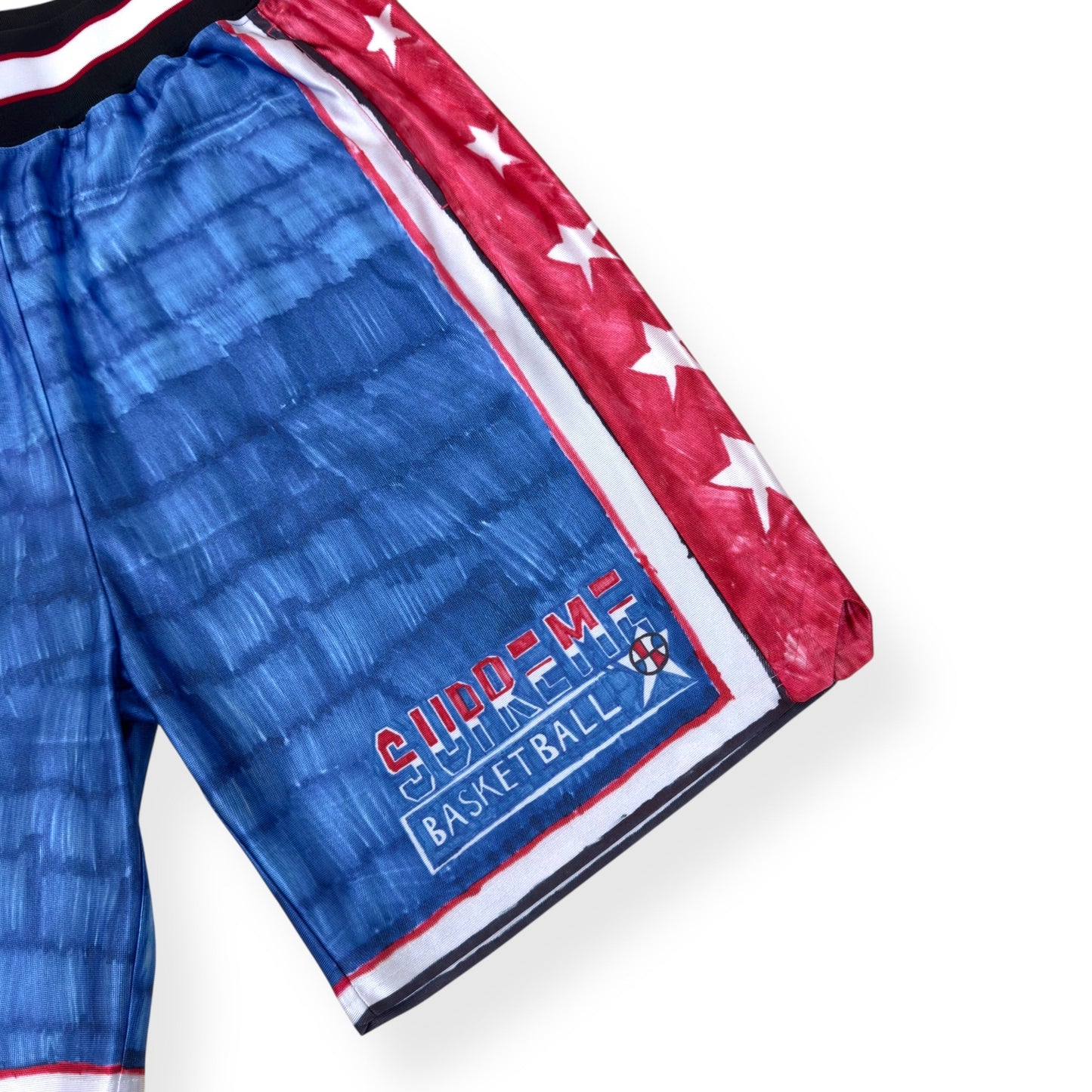 SUPREME MARKER BASKETBALL SHORTS RED / BLUE / WHITE L | Large, Multicoloured