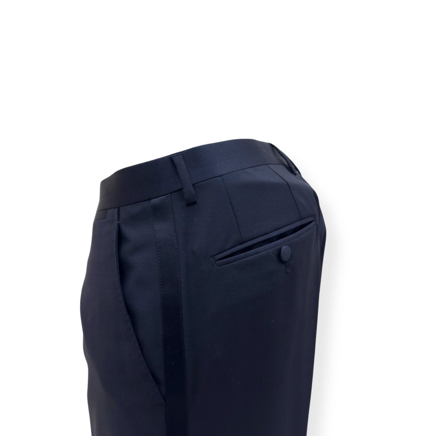 DOLCE & GABBANA WOOL / SILK MARTINI-FIT TUXEDO SUIT 50 / M | Medium, Navy
