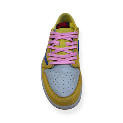 NIKE AIR JORDAN 1 X TRAVIS SCOTT LOW TOP SNEAKER CANARY UK9 | UK 9, Pink