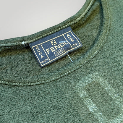 Fendi Jeans 2000's Lana Wool Mesh Top S