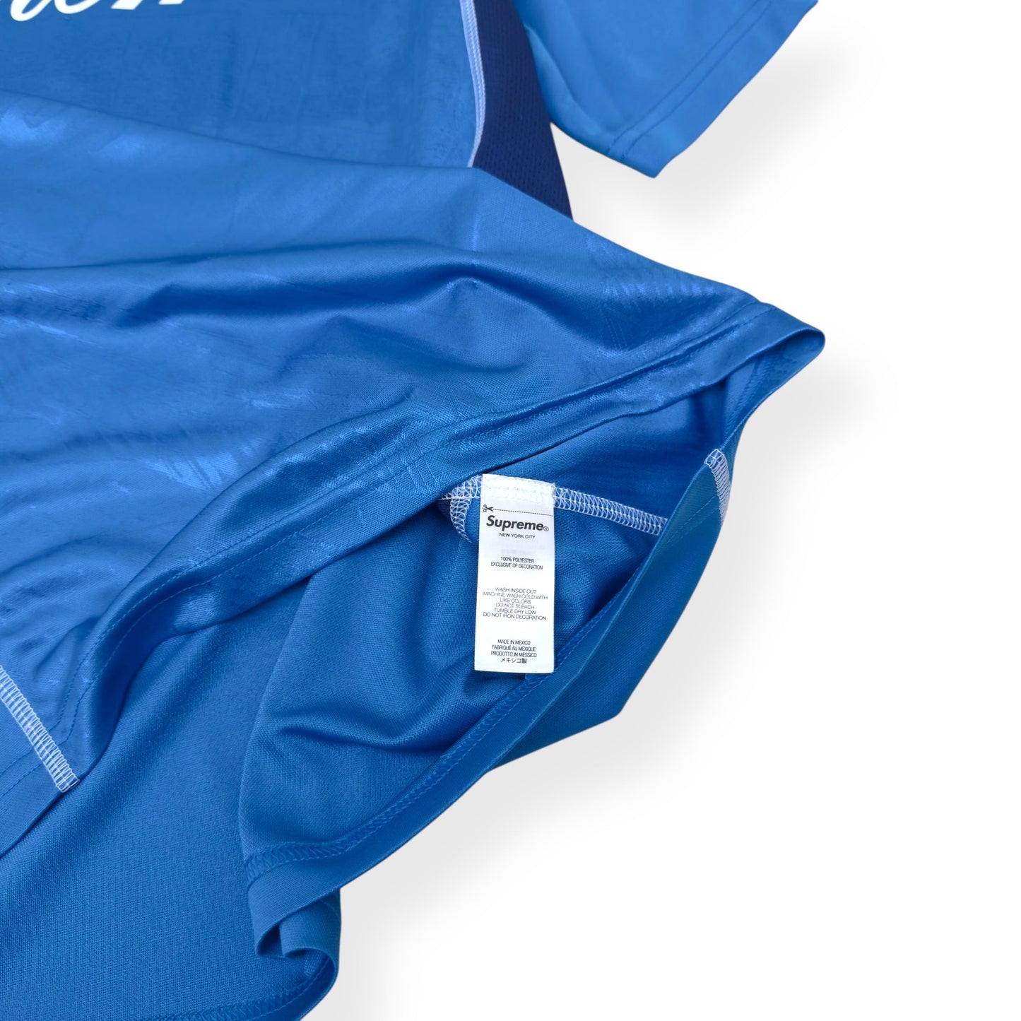 SUPREME JACQUARD SOCCER JERSEY BLUE L | Large, Blue