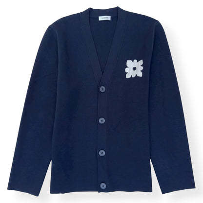 SANDRO PARIS FLOWER DETIAL CARDIGAN NAVY BLUE / WHITE XL | XL, Multicoloured