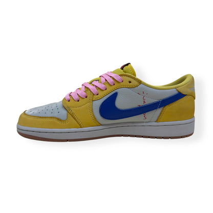 NIKE AIR JORDAN 1 X TRAVIS SCOTT LOW TOP SNEAKER CANARY UK9 | UK 9, Pink