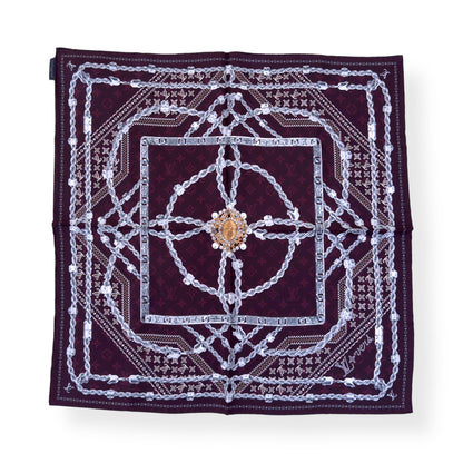 LOUIS VUITTON LV DYNASTY SILK BANDANA BURGUDNY | O/S, Burgundy