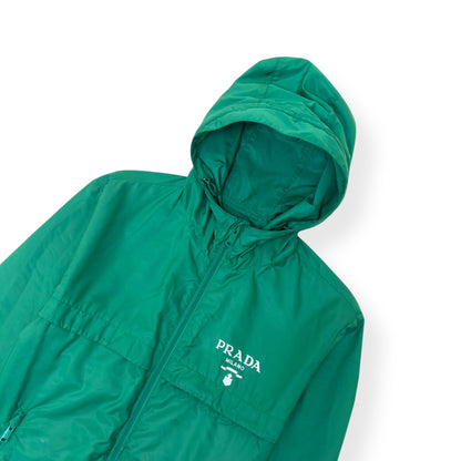 PRADA RE-NYLON BLOUSON WINDBREAKER JACKET GREEN 50 / L | Large, Green