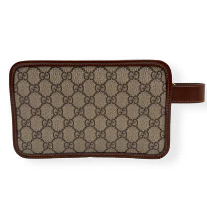 GUCCI GG INTERLOCKING G TRAVEL POUCH BROWN S | O/S, Brown