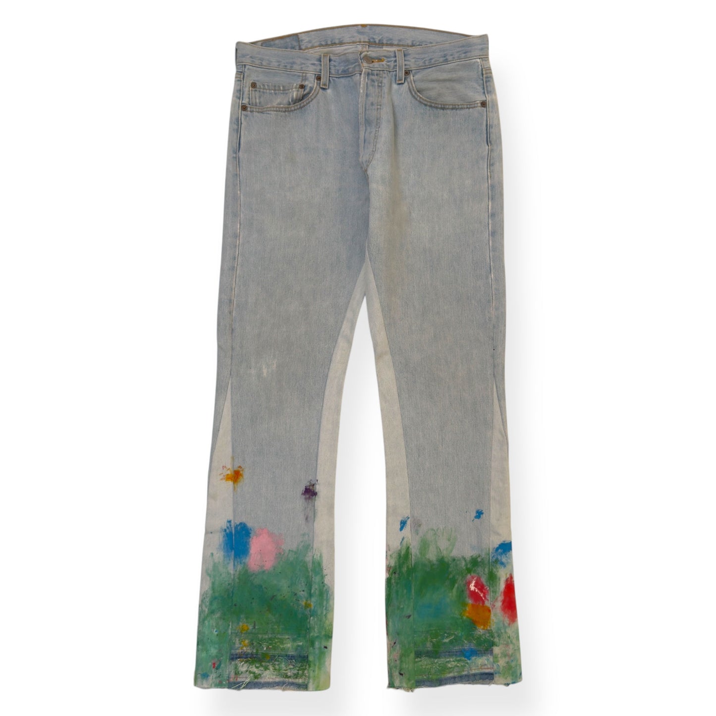 JEANIUS BAR ATELIER PAINT SPLATTER DENIM JEANS INDIGO W32” | W32, Indigo