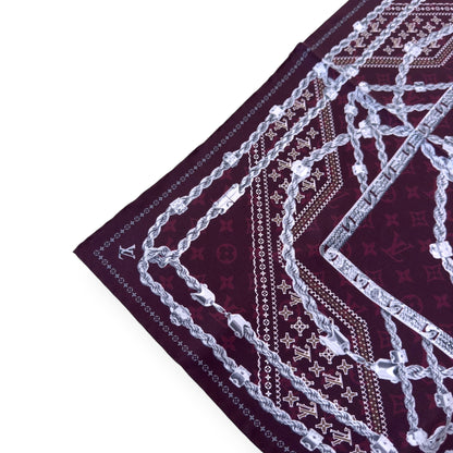 LOUIS VUITTON LV DYNASTY SILK BANDANA BURGUDNY | O/S, Burgundy