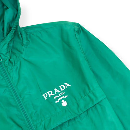 PRADA RE-NYLON BLOUSON WINDBREAKER JACKET GREEN 50 / L | Large, Green