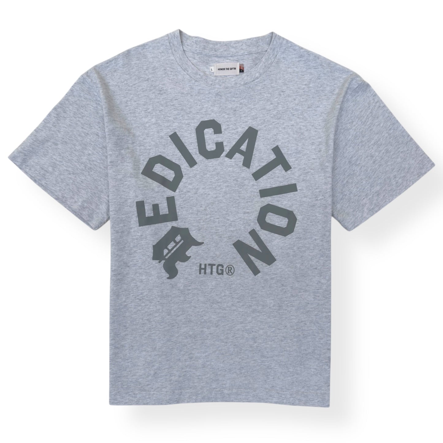 HONOR THE GIFT HTG DEDICATION T-SHIRT HEATHER GREY L | Large, Grey