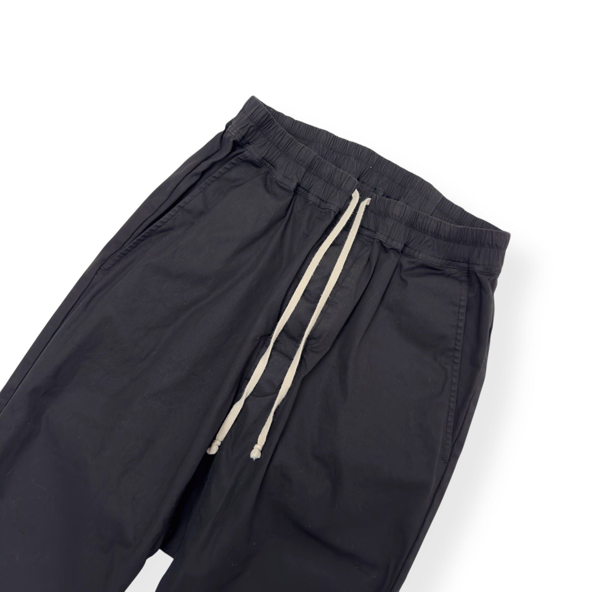 RICK OWENS F/W23 LUXOR DROP CROTCH DRAWSTRING TROUSERS BLACK 50 / L | Large, Black