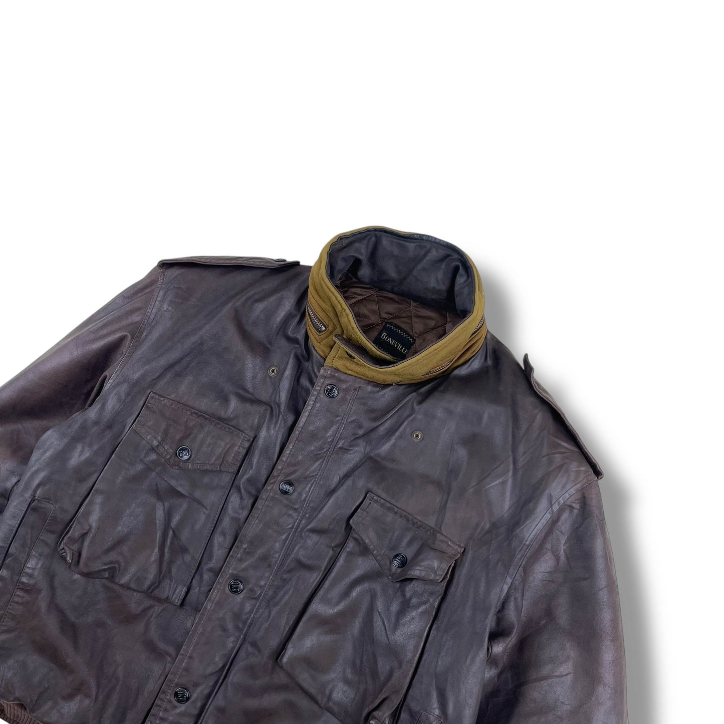 Vintage Boneville Navy Arctic Leather Jacket (L)