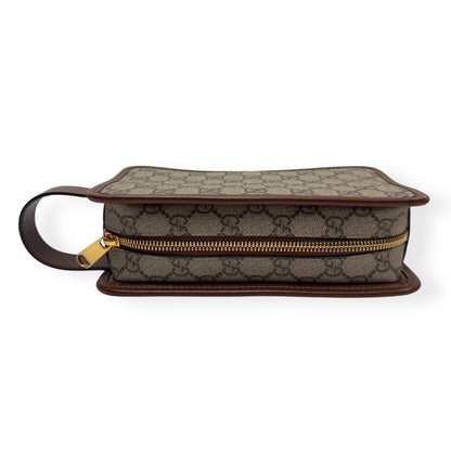 GUCCI GG INTERLOCKING G TRAVEL POUCH BROWN S | O/S, Brown
