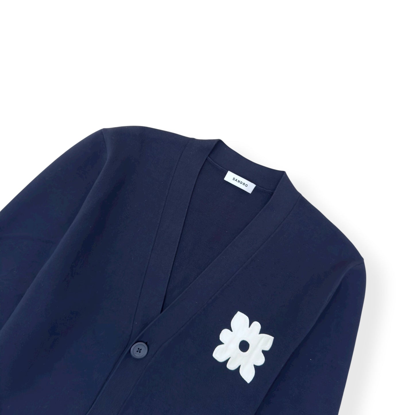 SANDRO PARIS FLOWER DETIAL CARDIGAN NAVY BLUE / WHITE XL | XL, Multicoloured
