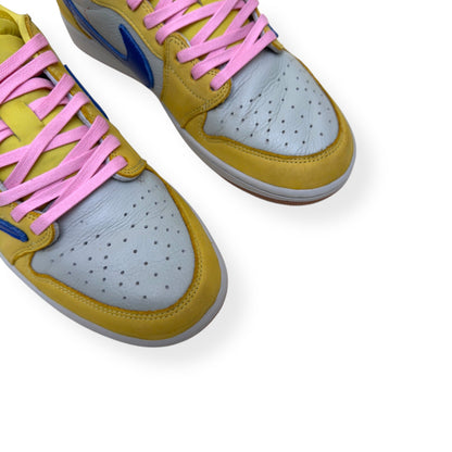 NIKE AIR JORDAN 1 X TRAVIS SCOTT LOW TOP SNEAKER CANARY UK9 | UK 9, Pink