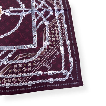 LOUIS VUITTON LV DYNASTY SILK BANDANA BURGUDNY | O/S, Burgundy