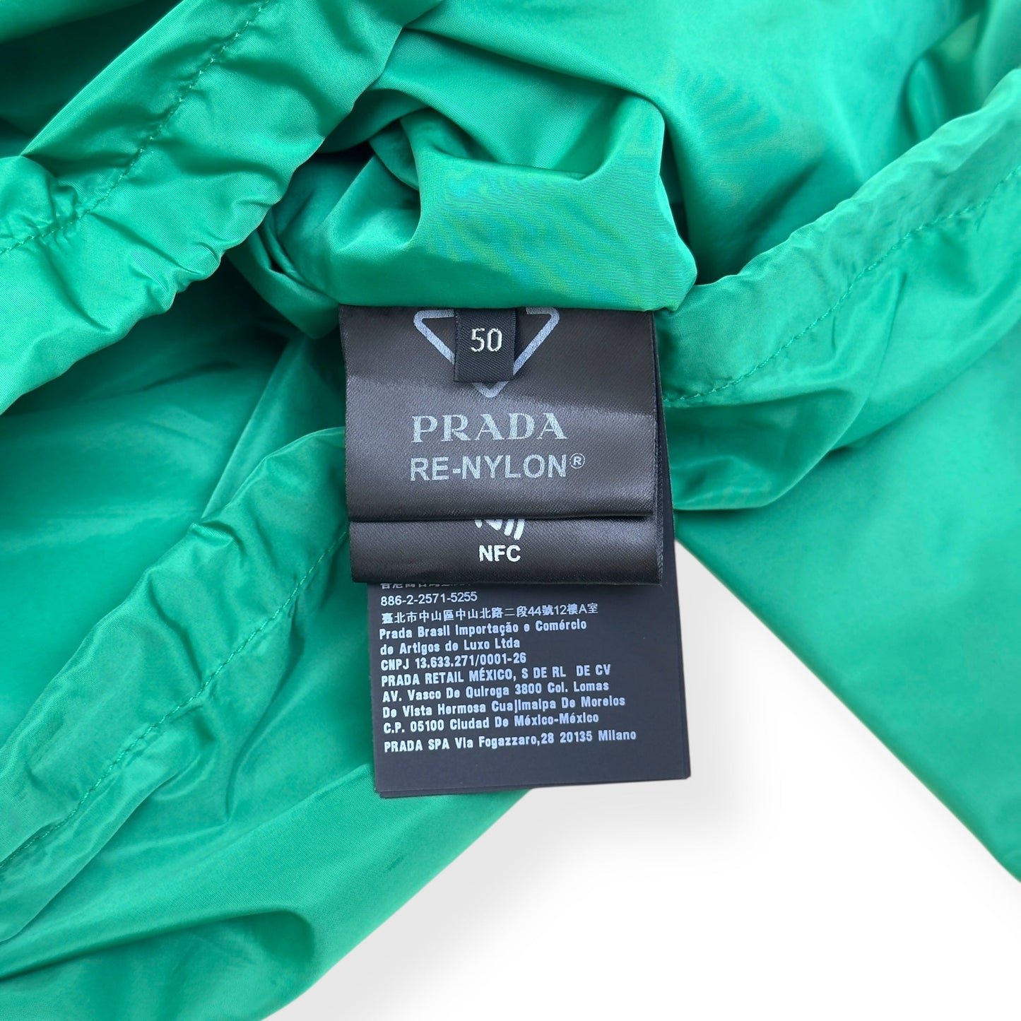 PRADA RE-NYLON BLOUSON WINDBREAKER JACKET GREEN 50 / L | Large, Green