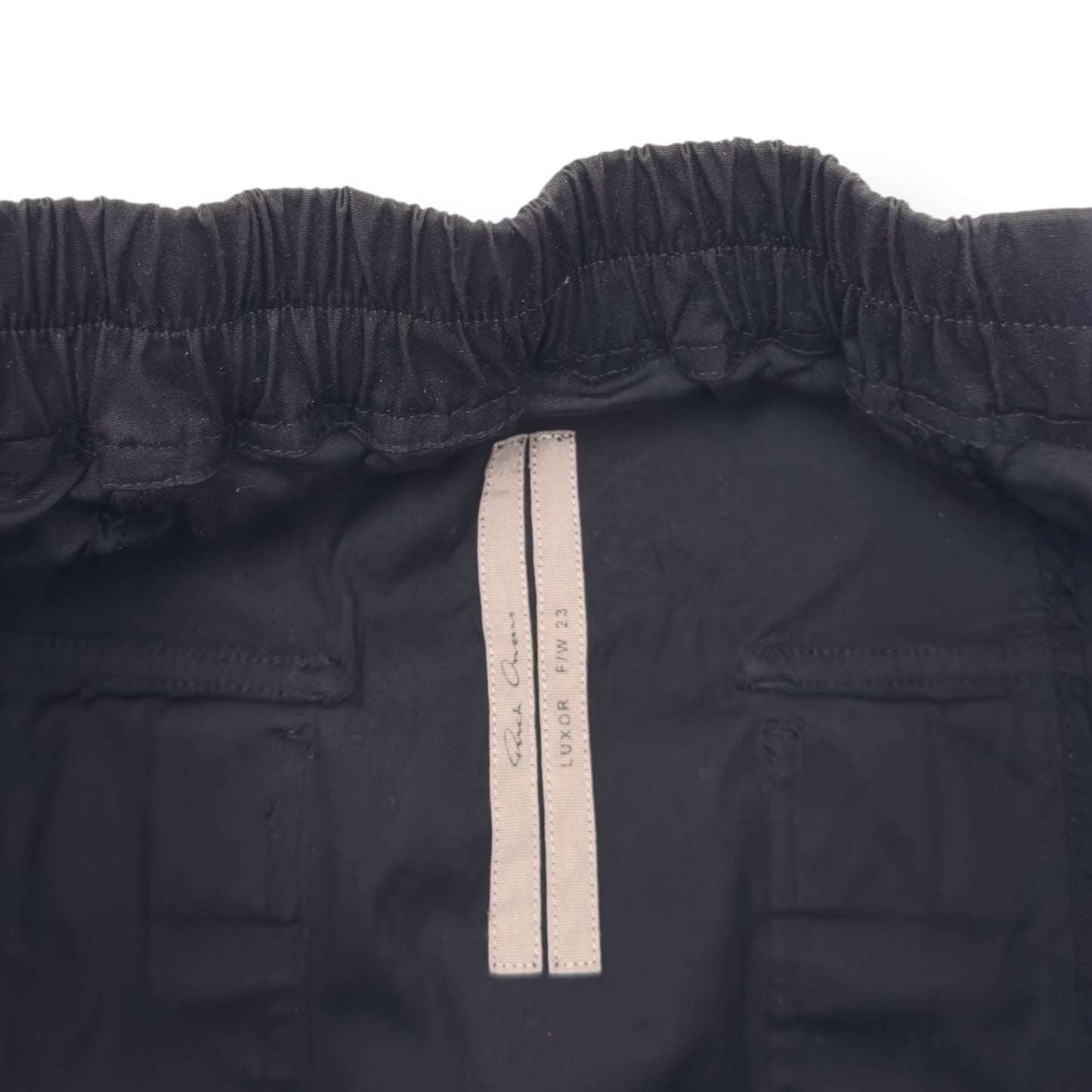 RICK OWENS F/W23 LUXOR DROP CROTCH DRAWSTRING TROUSERS BLACK 50 / L | Large, Black