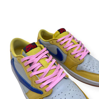 NIKE AIR JORDAN 1 X TRAVIS SCOTT LOW TOP SNEAKER CANARY UK9 | UK 9, Pink