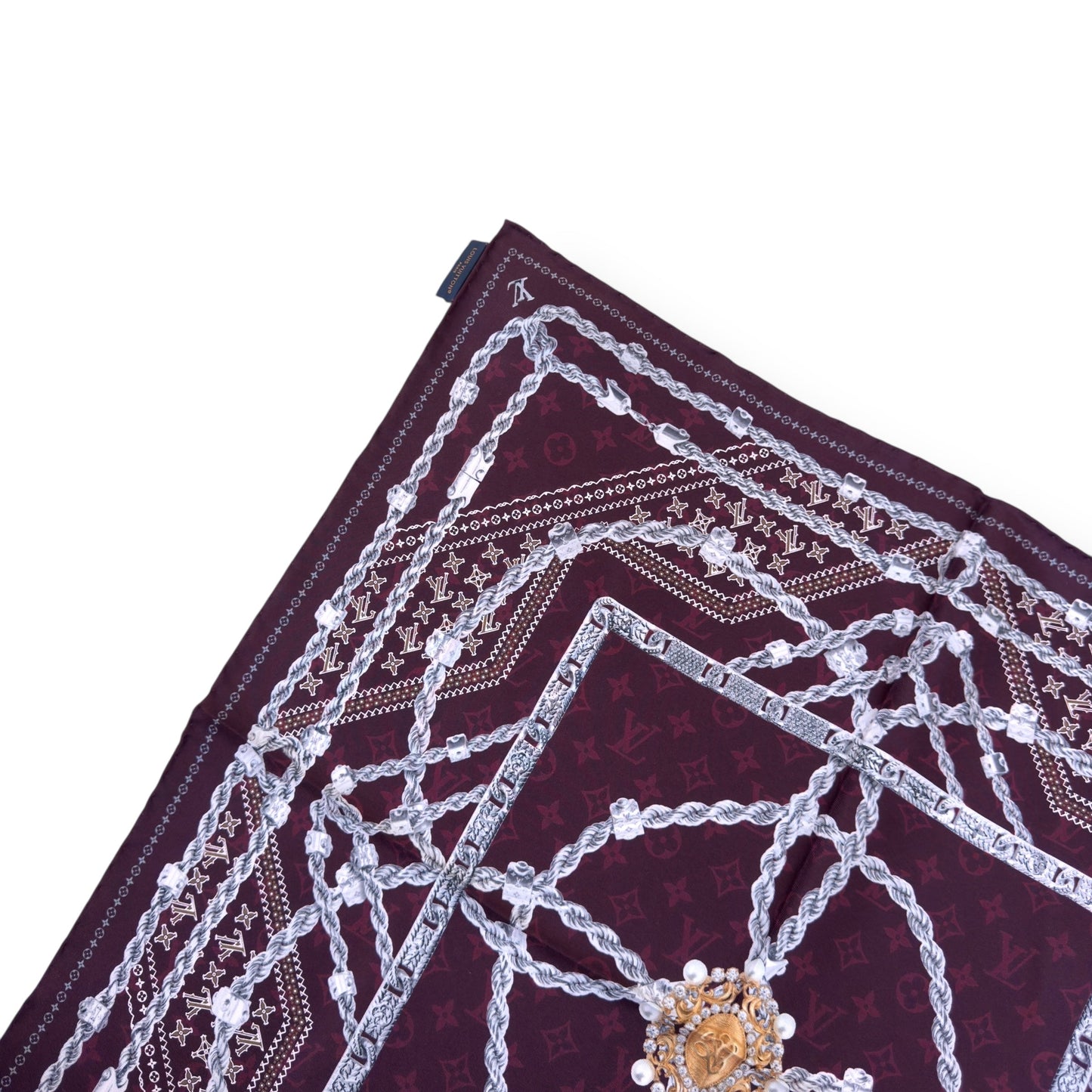 LOUIS VUITTON LV DYNASTY SILK BANDANA BURGUDNY | O/S, Burgundy
