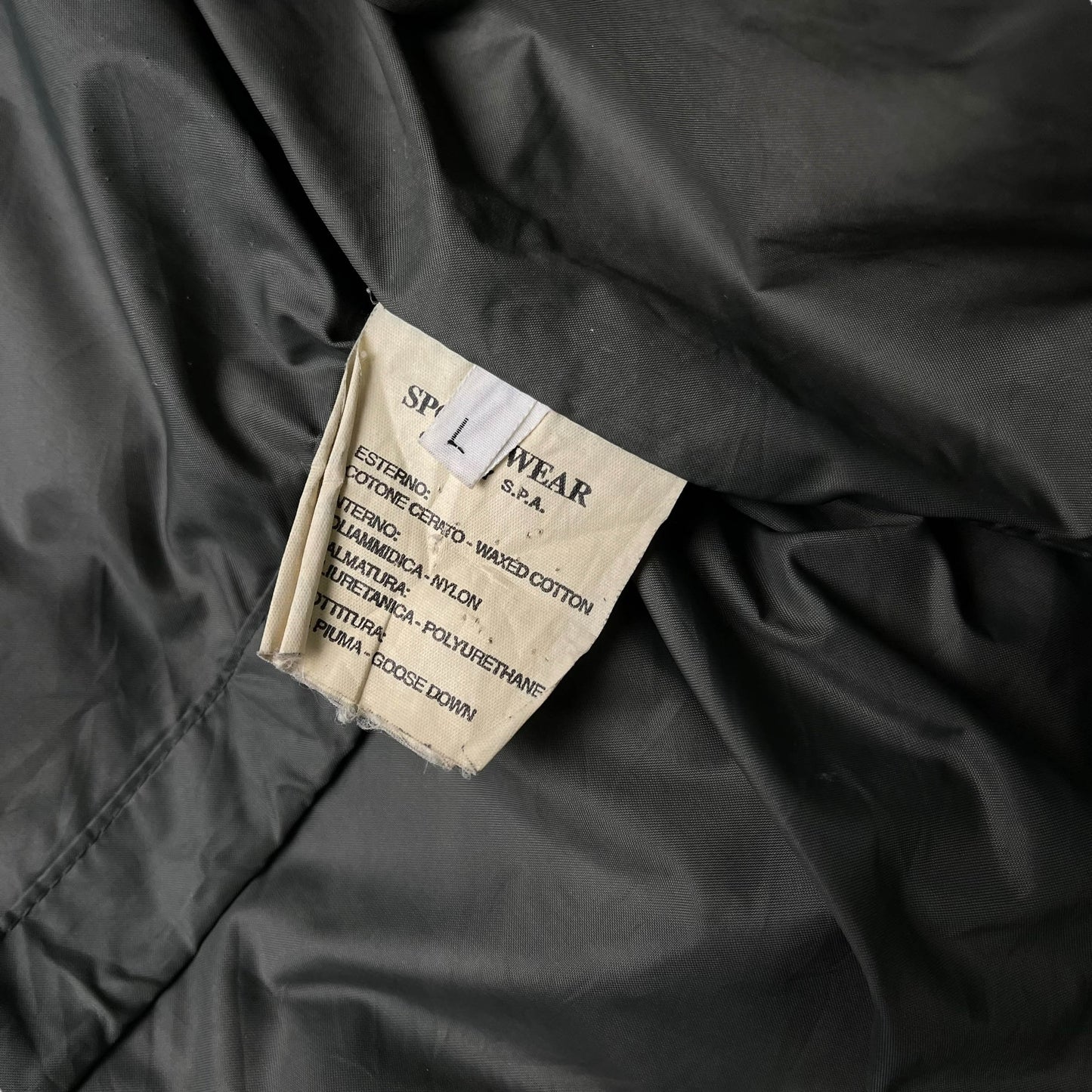 Vintage Stone Island Waxed Cotton Down Jacket (L)