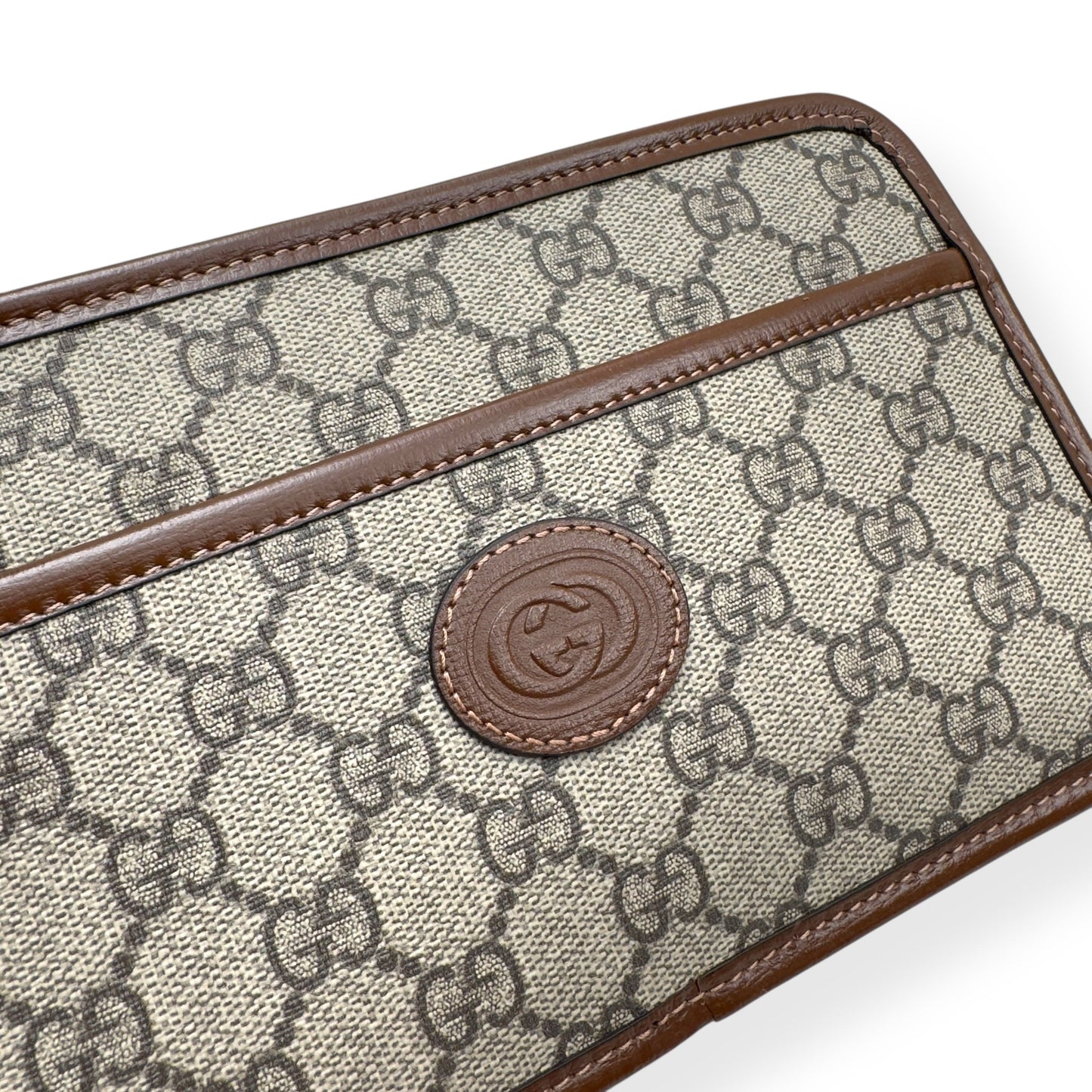 GUCCI GG INTERLOCKING G TRAVEL POUCH BROWN S | O/S, Brown