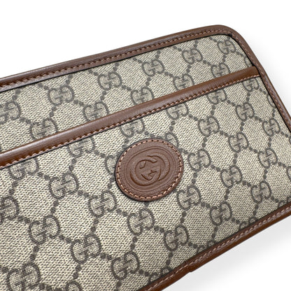 GUCCI GG INTERLOCKING G TRAVEL POUCH BROWN S | O/S, Brown