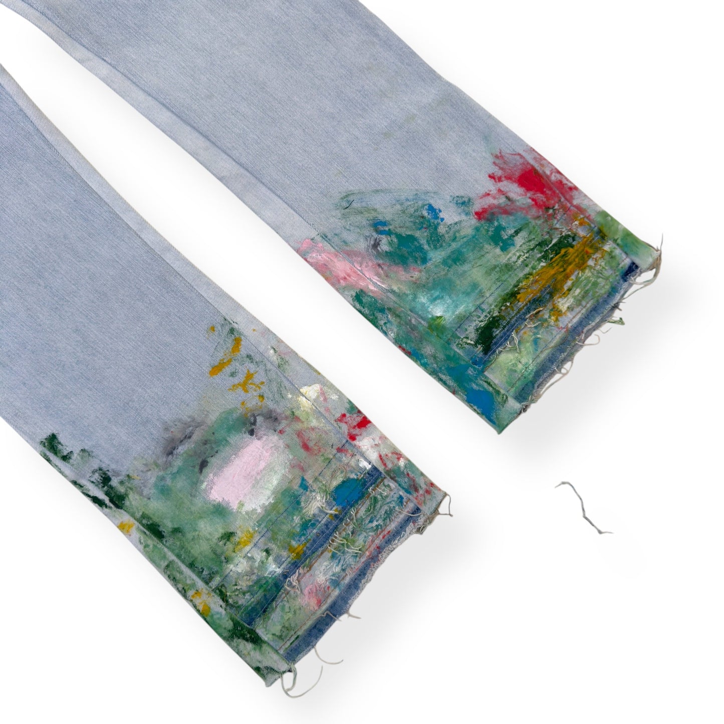 JEANIUS BAR ATELIER PAINT SPLATTER DENIM JEANS INDIGO W32” | W32, Indigo