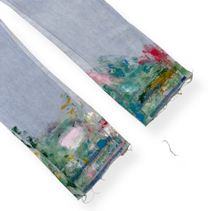 JEANIUS BAR ATELIER PAINT SPLATTER DENIM JEANS INDIGO W32” | W32, Indigo
