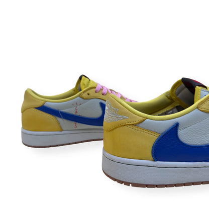 NIKE AIR JORDAN 1 X TRAVIS SCOTT LOW TOP SNEAKER CANARY UK9 | UK 9, Pink