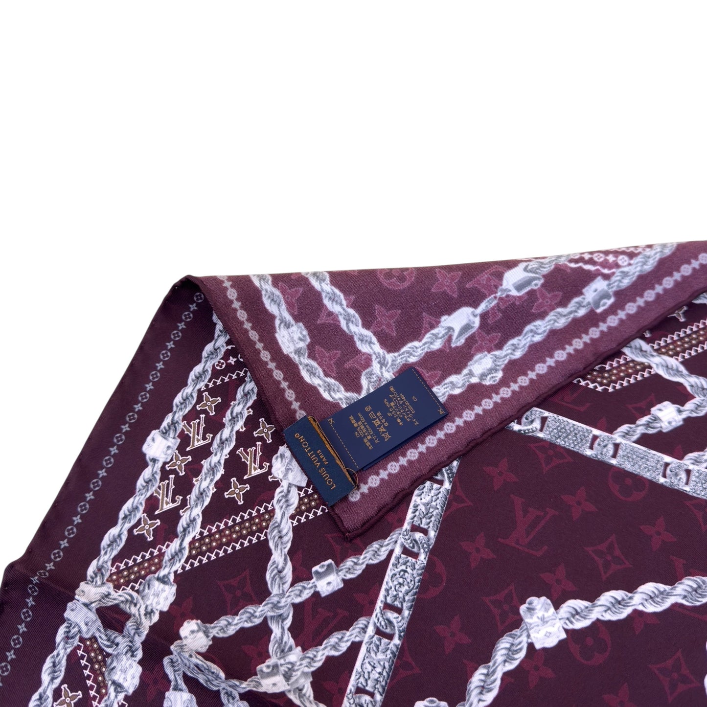 LOUIS VUITTON LV DYNASTY SILK BANDANA BURGUDNY | O/S, Burgundy