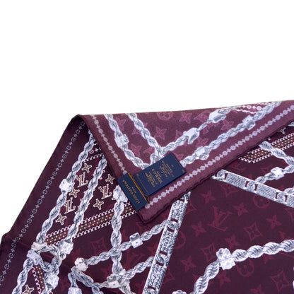 LOUIS VUITTON LV DYNASTY SILK BANDANA BURGUDNY | O/S, Burgundy