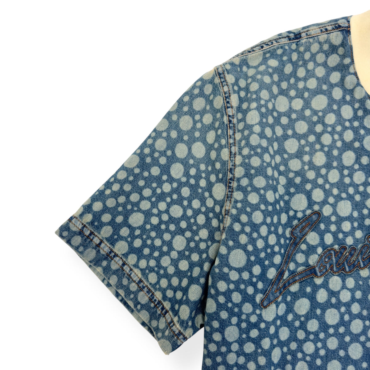 LOUIS VUITTON X YAYOI KUSAMA DOT BASEBALL SHIRT BLUE / WHITE L | Large, Blue