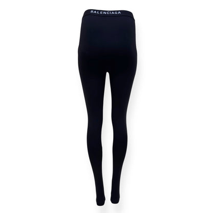 BALENCIAGA LOGO-PRINT STRETCH-JERSEY LEGGINGS BLACK 34 / XS | XS, Black