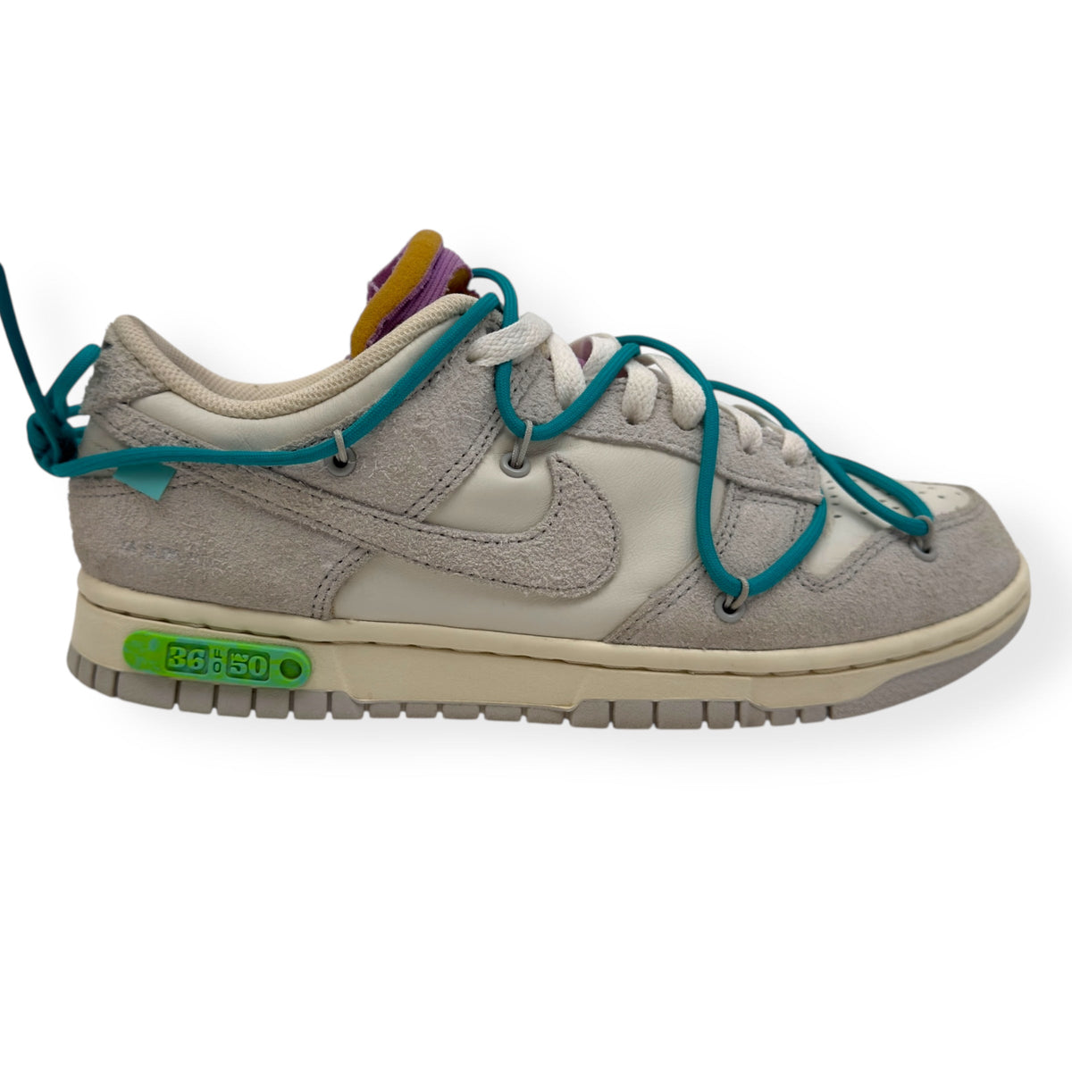 NIKE X OFF-WHITE LOT 36 LOW TOP SNEAKER WHITE / GREY UK7 | UK 7, Grey