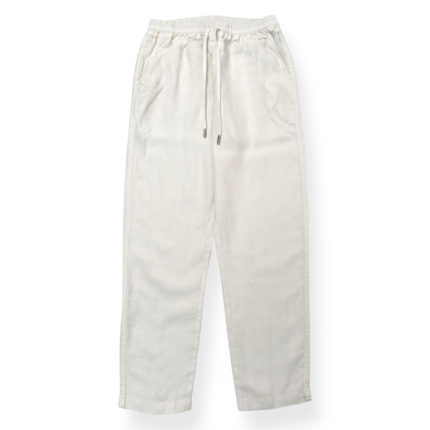 THOM SWEENEY LINEN DRAWSTRING TROUSERS WHITE M | Medium, White